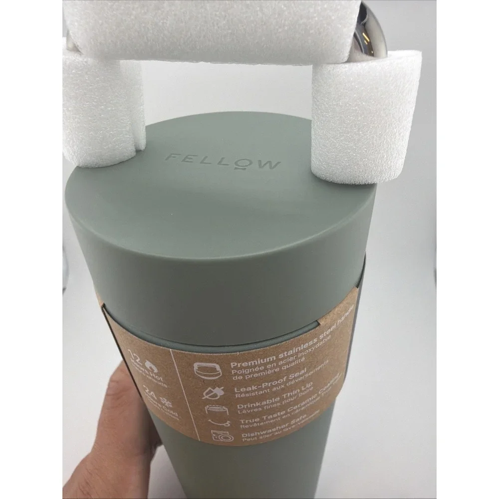 840228806509 Fellow - Carter Carry Tumbler - Smoke Green - Insulated Mug 591ml F